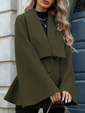 Waisted large lapel pleated jacket