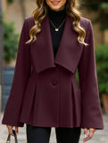 Waisted large lapel pleated jacket