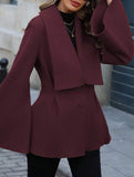 Waisted large lapel pleated jacket
