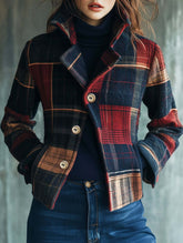 Retro stand-up collar button-down jacket