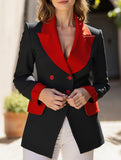 patchwork pocket button blazer