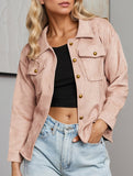 Casual lapel long-sleeved shirt jacket