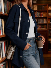 Minimalist style single-breasted multi-button jacket