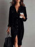 lazy corduroy shirt dress
