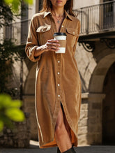 lazy corduroy shirt dress