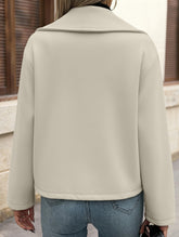 Simple double-breasted solid color coat