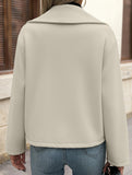 Simple double-breasted solid color coat