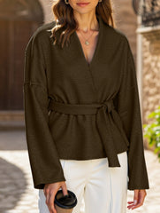 Lace-up long-sleeved suit jacket