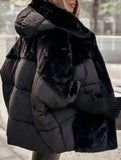 Loose-fitting new patchwork down cotton coat