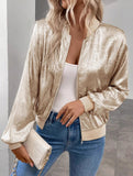 Stylish solid color patchwork lightweight jacket
