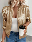 Stylish solid color patchwork lightweight jacket
