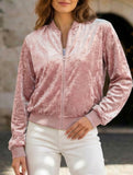 Stylish solid color patchwork lightweight jacket