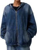 Women's zip-up hooded denim jacket with pockets_CWOJA01693