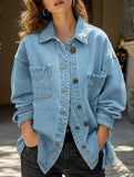 Women's button-down fashion casual denim jacket_CWOJA01695