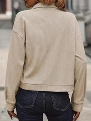 Corduroy Lapel Button Casual Versatile Jacket