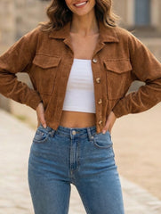 Vintage Corduroy Cropped Blazer Style Jacket