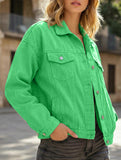 Solid color slim cropped denim jacket casual jacket