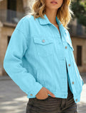 Solid color slim cropped denim jacket casual jacket