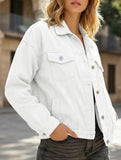 Solid color slim cropped denim jacket casual jacket