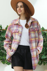Flannel Plaid Jacket Shacket Without Side Pocket
