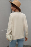 FRONT TASSEL DETAILED KNIT SWEATER TOP - Doublju