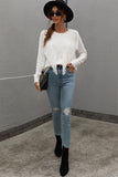 FRONT TASSEL DETAILED KNIT SWEATER TOP - Doublju