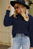 Women Ribbed Crewneck Knit Pullover Sweater Top_Cwoswl0399