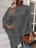Flower solid color tassel embroidery shawl