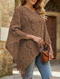 Flower solid color tassel embroidery shawl