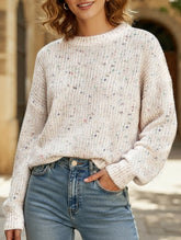 Colorful polka dot long-sleeved knitted sweater