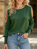 Women off-shoulder long-sleeved T-shirt