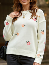 Fresh and sweet round neck pullover sweater