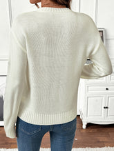 Fresh and sweet round neck pullover sweater