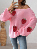 Loose Off-the-shoulder Sweater with Bell Sleeves