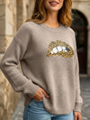 leopard embroidered sequined sweater