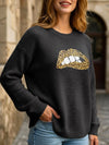 leopard embroidered sequined sweater