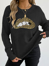 leopard embroidered sequined sweater