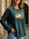 leopard embroidered sequined sweater