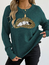 leopard embroidered sequined sweater