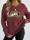 leopard embroidered sequined sweater