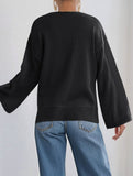 Casual long-sleeved top crew neck pullover sweater