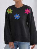 Casual long-sleeved top crew neck pullover sweater