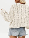 Loose solid color pullover cropped sweater