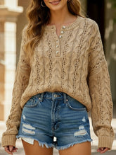 Loose solid color pullover cropped sweater