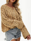Loose solid color pullover cropped sweater