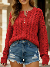 Loose solid color pullover cropped sweater