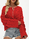 Loose solid color pullover cropped sweater