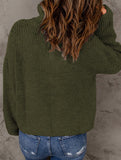 Loose high-neck ribbed pullover sweater