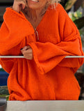 Fashionable V-neck long-sleeved sweater