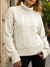 Casual solid color wool long-sleeved sweater